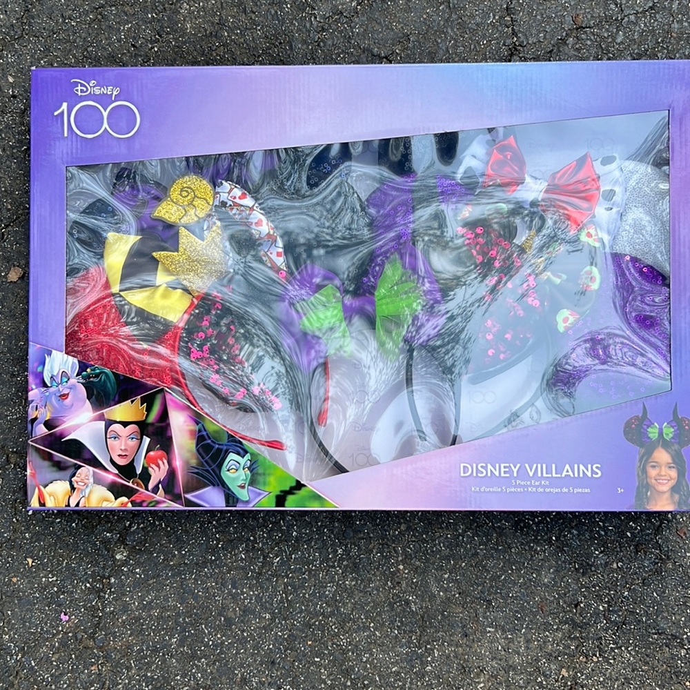 Disney Princess Villain Mickey Ears Kit 5 piece set -new